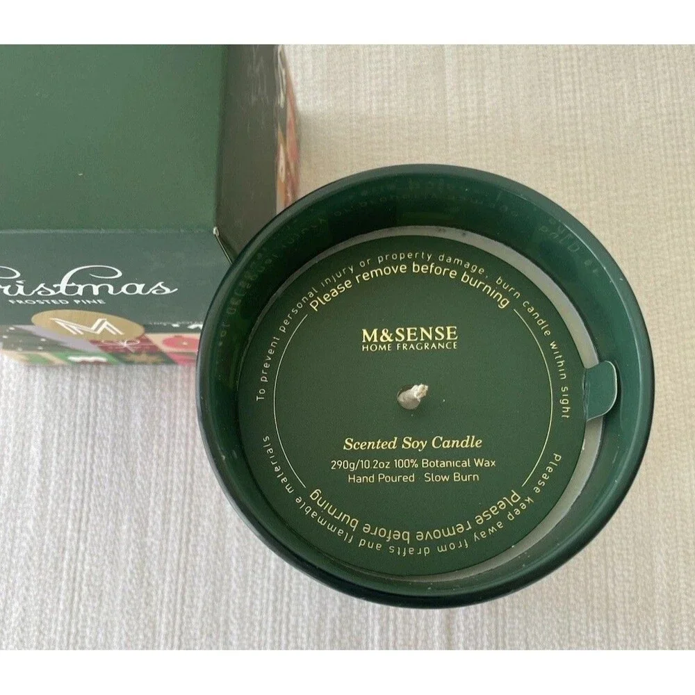 M&SENSE Christmas Collection Scented Candle Frosted Pine - New In Box